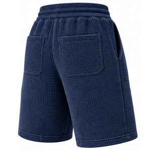 Shorts en tricot gaufré personnalisés pour hommes, décontractés, pour l'été, la gym, avec taille élastique et cordon de serrage, pour le fitness, l'entraînement, le sport - Product Image 5
