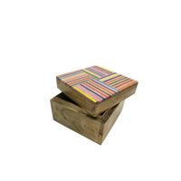 Boîte de rangement pour crayons de couleur, crayons à mine, bijoux, en bois écologique, design moderne, faite à la main, de forme carrée, pour la décoration de table, la maison, Noël