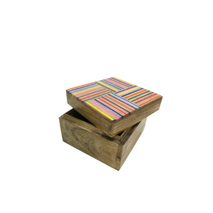 กล่องเก็บเครื่องประดับไม้ทรงสี่เหลี่ยม ดีไซน์ทันสมัย ทำมือ เป็นมิตรกับสิ่งแวดล้อม สำหรับใส่ดินสอสีครึ่งแท่ง ตกแต่งบ้าน วางบนโต๊ะ ของตกแต่งคริสต์มาส - Product Image 1