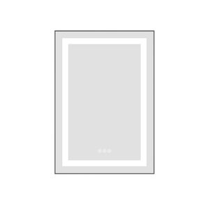 Specchio LED da Bagno 20 X 30 Pollici con Illuminazione Frontale e Posteriore, Montaggio a Parete, Cornice in Alluminio, Antiappannamento, Memoria 3 - Product Image 2
