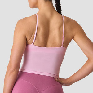 Women Strap <b>Tank</b> <b>Top</b> High Quality Custom Design Body Fit Tight Gym Yoga Activewear Set Sleeveless <b>Racerback</b> Seamless <b>Top</b> - Product Image 2