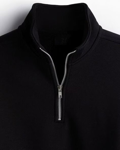 Sweat-shirt polaire demi-zip pour homme, tricoté, écologique, teint uni, avec poche, haute qualité, couleur unie - Product Image 2