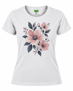 T-shirt décontracté à manches courtes en coton et élasthanne pour femme, coupe régulière, col rond, imprimé lettres, extensible, pour l'été - Product Image 1