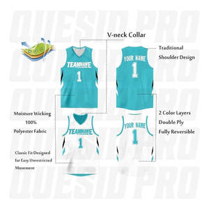 Nouvelle Arrivée Maillot de Basketball Adulte Vente Chaude Gilets de Basketball Respirants Personnalisables Nom Numéro Design Maille Réversible Hauts de Sport - Product Image 2