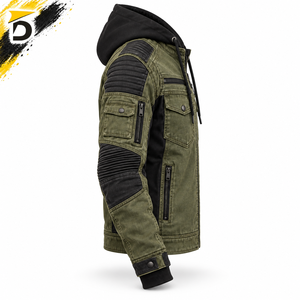 Sweat à capuche en jean Kevlar durable, doté d'une silhouette moderne, de zones renforcées et d'une construction confortable pour un usage quotidien actif. - Product Image 2