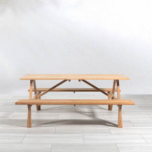 Conjunto de Mesa y Banco de Madera de Teca Sólida para Exteriores – Muebles de Comedor Resistentes para Jardín, Patio, Resort, Cafetería y Proyectos Comerciales - Product Image 3