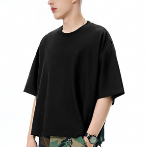 เสื้อยืดโอเวอร์ไซส์ราคาถูกสำหรับผู้ชาย ระบายอากาศได้ดี แฟชั่นขายส่งจำนวนมาก ทรงบ็อกซี่ เรียบง่าย ไม่มีลาย พิมพ์ลายได้ตามต้องการ เสื้อยืดสตรีทแวร์ทรงบ็อกซี่ - Product Image 1