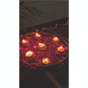 Antique Brass Finish Metal Urli Bowl Traditional Indian Decorative <b>Floating</b> Flower <b>Candle</b> Pot for Home Hotel Wedding Decoration - Product Image 3