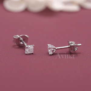 IGI Certified Lab Grown Diamond Cushion Cut Stud Earrings Solid 925 Sterling Silver Solitaire Diamond Earrings - Product Image 2