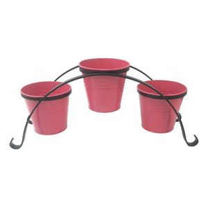 New Selling Manufacturer Oval Tin Flower Pot Galvanized Iron Flowerpot Double <b>Hook</b> Bucket Tinplate Iron Bucket - Product Image 3