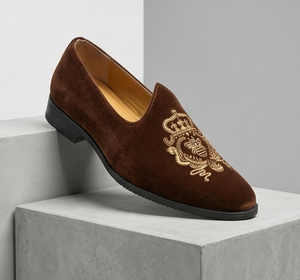 Asken Atelier <b>Men</b> Sherwani Shoes Synthetic Closed Toe Embroidered Handmade Ethnic Wedding Shoes Flexible Light Weight Salem - Product Image 1