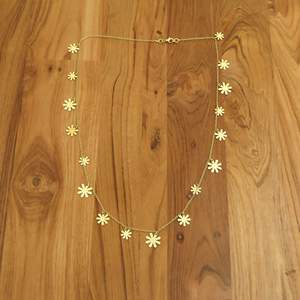 Flower Charm <b>Necklace</b> Gold Plated Handmade Bohemian Station Chain <b>Necklace</b> Indian Jewelry Manufacturer - Product Image 2