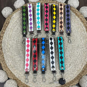 Nouveau porte-clés en cuir de vache véritable à motif losanges, idéal pour la promotion ou comme cadeau, fabrication OEM - Product Image 6