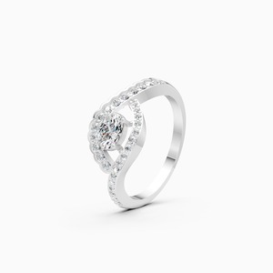 แหวนเพชรโค้ง 0.6 กะรัต เพชรเลี้ยงในห้องปฏิบัติการ รุ่น Eclat Curve ทำจากทอง 9K สีเหลือง ขาว และโรสโกลด์ - Product Image 2