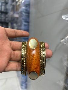 Brazaletes de Madera Estilo Bohemio Vintage con Incrustaciones de Alambre de Latón Hechas a Mano para Mujer, Joyería Étnica para Fiestas - Product Image 2