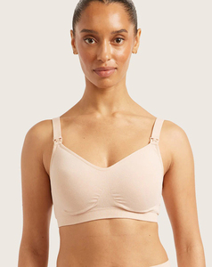 Soutien-gorge de sport sans fil léger pour femme, col en V, pour la maternité, rose clair uni, séchage rapide, collection 2026 – Vente en gros - Product Image 1