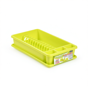 Scolapiatti in plastica taglia L impilabile con vassoio per lavello da cucina - Product Image 2