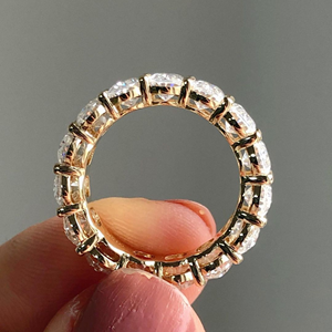 Iced Jewelz 1 Carat Oval Cut <b>Ring</b> 14K yellow Gold Gold Plated for her IGI engagement <b>ring</b> wedding <b>ring</b> - Product Image 4