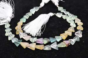 Cuentas de Fluorita Multicolor AAA en Forma de Triángulo Liso de 8-9 mm, Cuentas de Gema de Fluorita Triangular de 8 Pulgadas, Fluorita Multicolor Lisa en Forma de Triángulo - Product Image 2