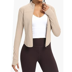 Women's Plus Size High Quality <b>Gym</b> Jacket Quick-Drying Zipper Windproof <b>Long</b>-<b>Sleeved</b> Tight-Fitting Top Running Sports Breathable - Product Image 3