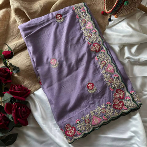 El Sari Tradicional Estilo Bollywood Más Hermoso de la India para Mujer, con Bordado de Lentejuelas Pesadas, Diseño Moderno para Fiestas - Product Image 1