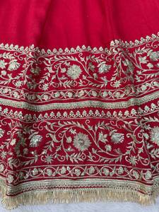 Ensemble Anarkali traditionnel en dentelle Zari rouge foncé pour femme, robe ethnique avec dupatta, longueur ras du sol, toutes saisons, séchage rapide, pour fêtes et mariages - Product Image 6