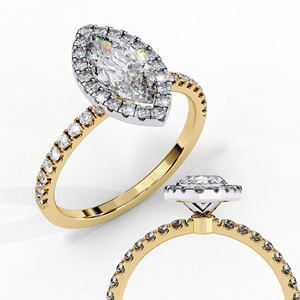 Anillo de Diamante de Corte Marquesa de 1 Quilate, Cultivado en Laboratorio, de Alta Calidad, Oro Sólido de 14k, Certificado IGI, Anillo de Compromiso o Boda - Product Image 5