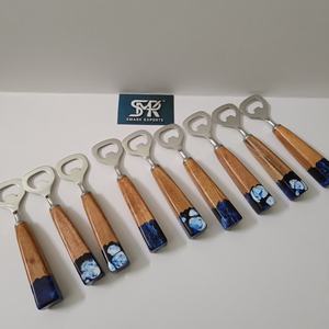 Abridor de Botellas de Resina y Madera Hecho a Mano, Abridor de Tapas de Cerveza, Herramienta de Bar con Mango de Madera, Accesorios de Cocina - Product Image 5