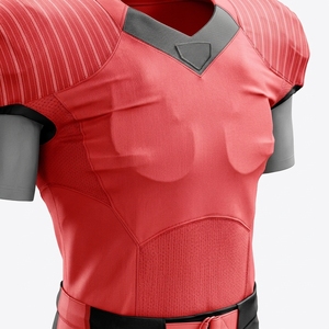 Ensemble d'uniformes d'entraînement de football américain sur mesure de qualité supérieure, 100 % polyester, écologique et à séchage rapide, manches courtes - Product Image 3