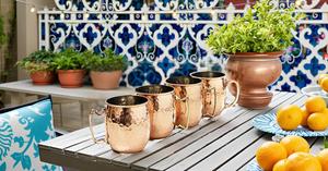 Copper Water <b>Cup</b> Heat Resistant <b>Reusable</b> BPA-Free Portable Metal Tumbler Handle New Creative Moscow Mule Beer Copper Drinkware - Product Image 3