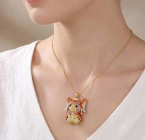 Collar con Colgante de Dibujos Animados Esmaltado en Oro de 18K, Cadena con Dijes de Circones Multicolor, Joyería para Mujer, Regalo para Fiesta - Product Image 1
