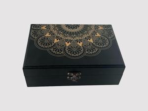 Boîte en bois gravée au laser, imprimée, pour bijoux, boîte de rangement en bois imprimée pour cadeaux haut de gamme, vente en gros - Product Image 3