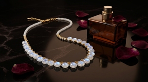 Collar de Cuentas Naturales, Plata de Ley 925, Chapado en Oro, Cadena Ajustable, Lujoso, para Bodas, Mujer, Venta al por Mayor, Proveedor OEM ODM - Product Image 5