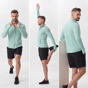 <b>Men</b> <b>Turtle</b> <b>Neck</b> Gym Fitness Jacket Breathable Sportswear Compression Jackets <b>Men</b> Polyester Full Zipper <b>Top</b> Yoga Workout Jacket - Product Image 5