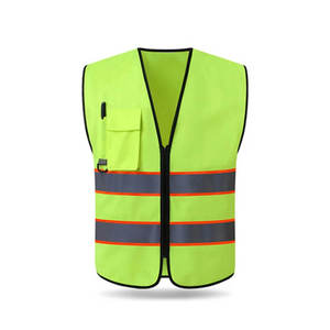 Chaleco de Seguridad de Alta Visibilidad, Uniforme de Trabajo Reflectante Unisex de Poliéster para Todas las Temporadas, Uso de Guardia - Product Image 4