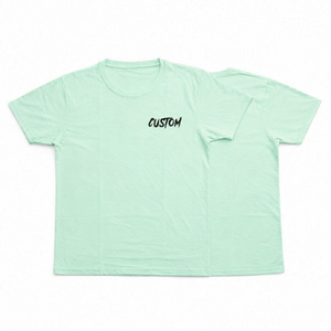 Camiseta de punto de alta calidad para hombre, color verde menta, transpirable, con marca personalizada, de algodón, de secado rápido, manga corta, corte regular, OEM - Product Image 1