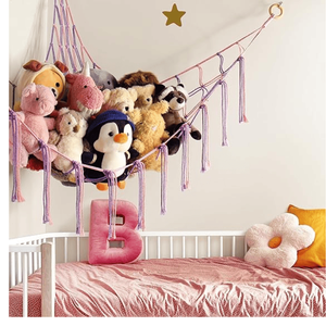 Grand Organisateur de Jouets en Peluche Suspendu en Angle pour l'Affichage et le Rangement des Peluches pour la Décoration de Chambre de Bébé et d'Enfants - Product Image 1