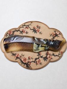 Peigne à barbe et à cheveux en corne polie fait main, accessoire de toilettage naturel moderne et écologique de qualité supérieure pour un usage quotidien - Product Image 6