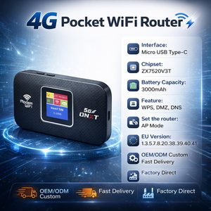 Routeur 4G DNXT avec carte SIM, WiFi6 300 Mbps, <span class=keywords><strong>Internet</strong></span> mobile, WPS, 3000 mAh, Wi-Fi de poche, mode AP, routeur 4G USB pour les voyages - Product Image 2