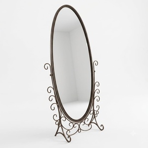 Miroir décoratif rond réglable fait main de style européen moderne en fer forgé de qualité supérieure pour couloir - Product Image 1