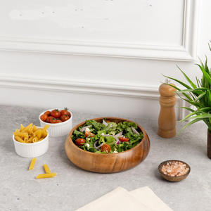 Bol en bois écologique en vente à chaud Fournisseur de cuisine Soupe pour enfants et salade de pop-corn Bol à riz Ensemble de 2 bols finis de qualité alimentaire - Product Image 6