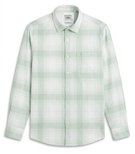 Chemise décontractée à double boutonnage en tissu écossais pour homme Enovate Logan, manches longues, col rabattu, respirante, en lin/coton, ODM, été - Product Image 1