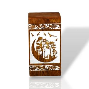 Urne funéraire artisanale en bois de rose, boîte en bois Arbre de Vie, urne artisanale - Product Image 4
