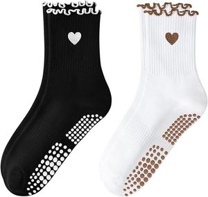 Pilates Socks With Grips for Women Cute Non <b>Slip</b> Crew Gripper Yoga Sock-Grippy Sticky for Hospital/Dance Barre/Workout - Product Image 1