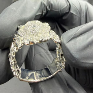 Bague de luxe pour homme tête de lion, en argent 925, sertie de diamants taille ronde certifiés IGI, style Hip Hop Bling, bijou statement - Product Image 4