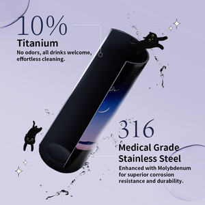 Lightweight 24oz <b>Double</b> <b>Wall</b> Vacuum SUS 316 Tumbler Titanium Ceramic Coating Minimalist 9hr Cold Retention Silicone Twist Lid - Product Image 3