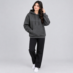 Sweat-shirt à capuche pour femme avec strass, détails en cristal décoratifs, coupe classique, molleton doux, manches longues, design personnalisé - Product Image 5