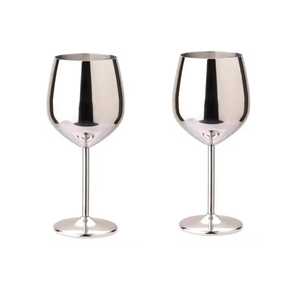 Copas de Vino de Acero Inoxidable Negro, Irrompibles, Copas de Cóctel Metálicas, Juego de Vasos con Tallo para Bar, Compra al por Mayor - Product Image 2