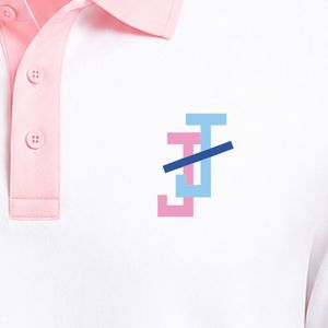 เสื้อโปโลสีขาวชมพู แขนสั้น คอปก สีตัดกัน สไตล์ลำลอง ชุดยูนิฟอร์ม เสื้อกีฬาสั่งทำได้ สำหรับผู้ชายและผู้หญิง - Product Image 4