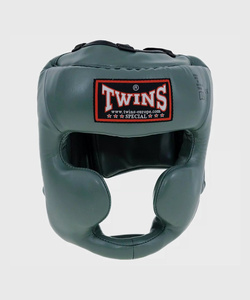 Último Modelo de Protector de Cabeza para Entrenamiento de Kickboxing, Color Verde Militar, Cuero Vacuno Genuino, Diseño Abierto, para Muay Thai - Product Image 2
